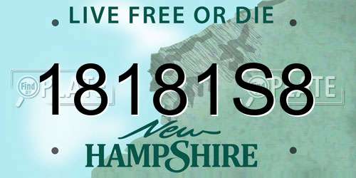 18181S8 New Hampshire License Plate