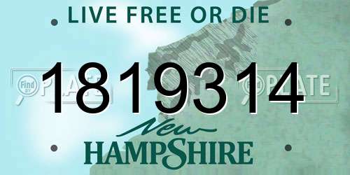 1819314 New Hampshire License Plate