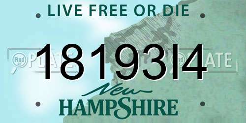 18193I4 New Hampshire License Plate