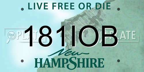 181IOB New Hampshire License Plate