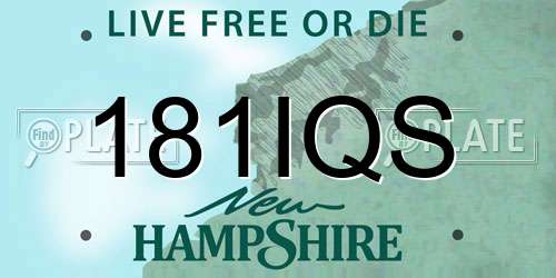 181IQS New Hampshire License Plate