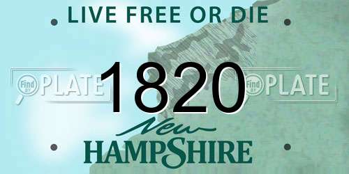 1820 New Hampshire License Plate