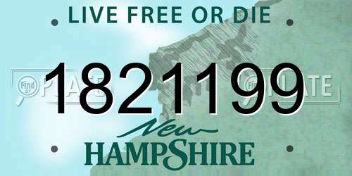 1821199 New Hampshire License Plate