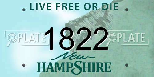 1822 New Hampshire License Plate