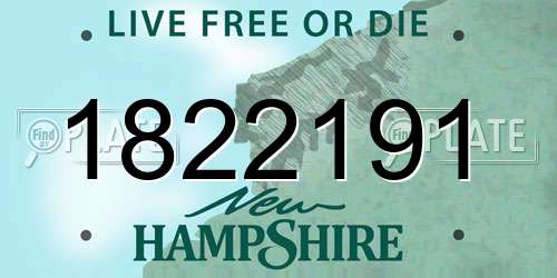 1822191 New Hampshire License Plate