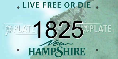1825 New Hampshire License Plate