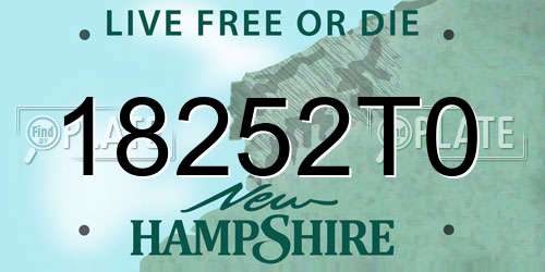 18252T0 New Hampshire License Plate