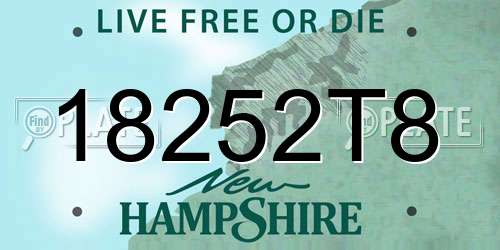 18252T8 New Hampshire License Plate