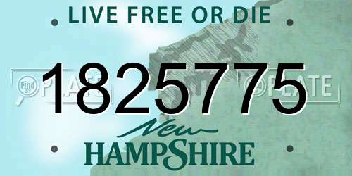 1825775 New Hampshire License Plate