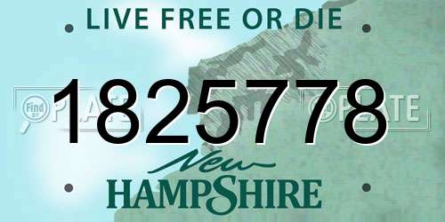 1825778 New Hampshire License Plate