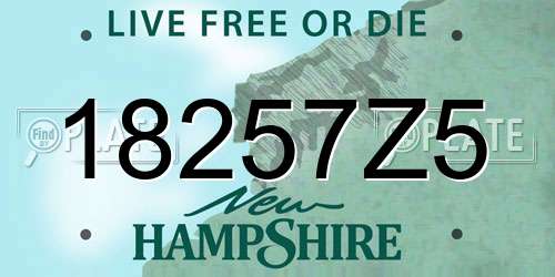 18257Z5 New Hampshire License Plate