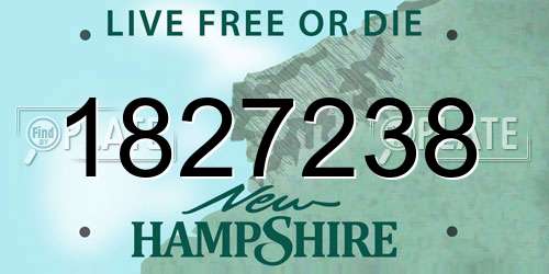 1827238 New Hampshire License Plate