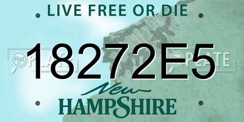 18272E5 New Hampshire License Plate