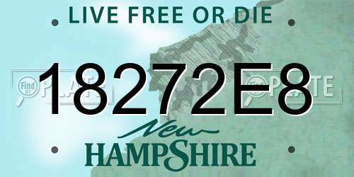 18272E8 New Hampshire License Plate