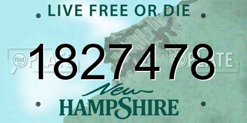 1827478 New Hampshire License Plate