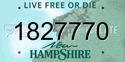 1827770 New Hampshire License Plate