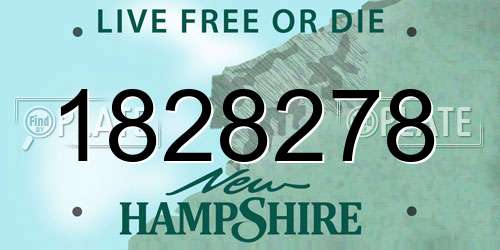 1828278 New Hampshire License Plate