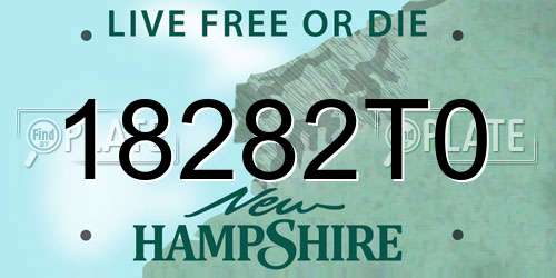 18282T0 New Hampshire License Plate