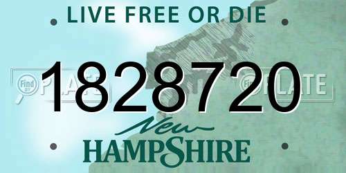 1828720 New Hampshire License Plate