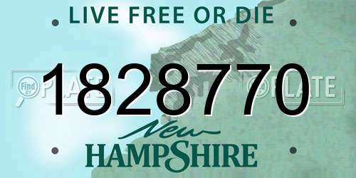 1828770 New Hampshire License Plate
