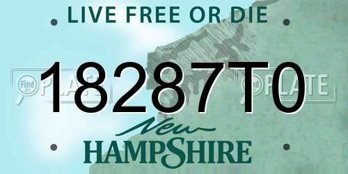 18287T0 New Hampshire License Plate