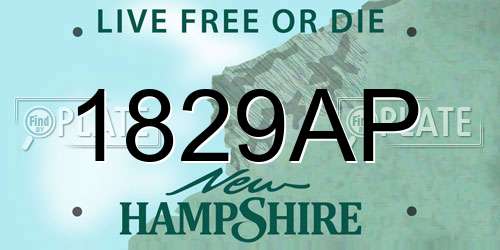 1829AP New Hampshire License Plate