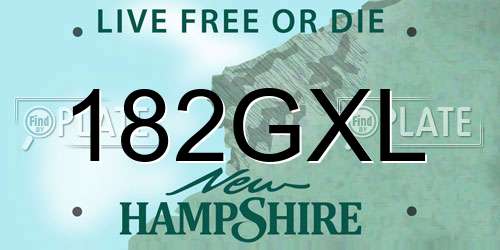 182GXL New Hampshire License Plate