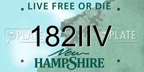 182IIV New Hampshire License Plate