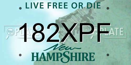 182XPF New Hampshire License Plate