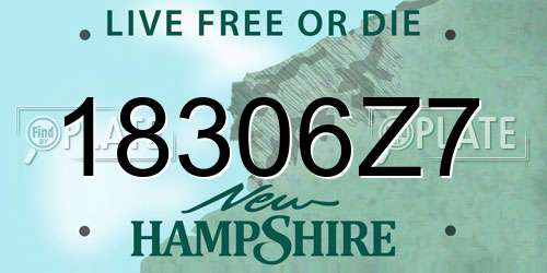 18306Z7 New Hampshire License Plate