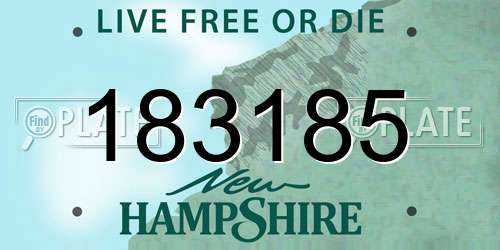 183185 New Hampshire License Plate