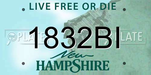 1832BI New Hampshire License Plate