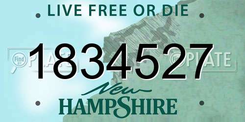 1834527 New Hampshire License Plate