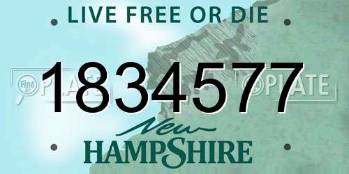 1834577 New Hampshire License Plate