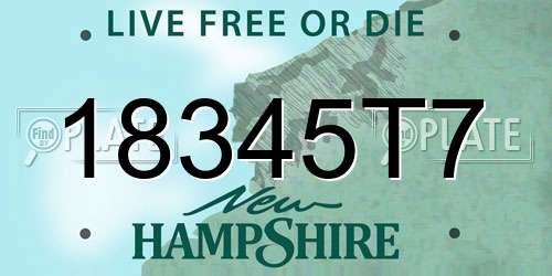 18345T7 New Hampshire License Plate