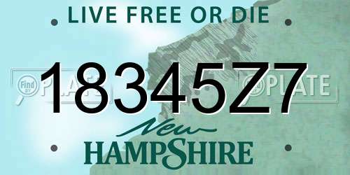 18345Z7 New Hampshire License Plate