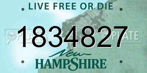 1834827 New Hampshire License Plate