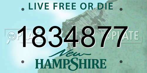1834877 New Hampshire License Plate