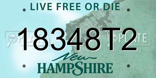 18348T2 New Hampshire License Plate