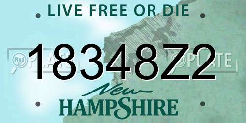 18348Z2 New Hampshire License Plate