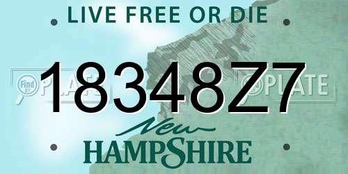 18348Z7 New Hampshire License Plate