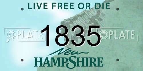 1835 New Hampshire License Plate