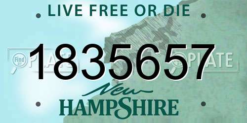 1835657 New Hampshire License Plate