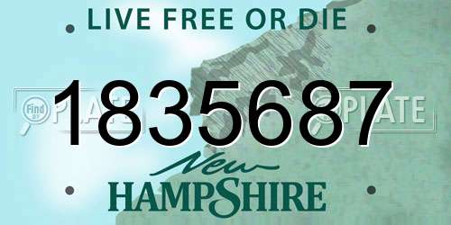 1835687 New Hampshire License Plate