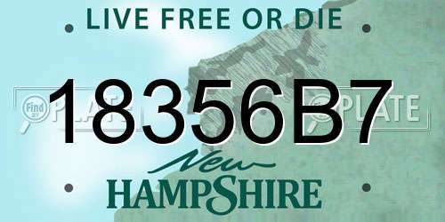 18356B7 New Hampshire License Plate