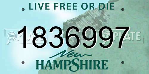 1836997 New Hampshire License Plate