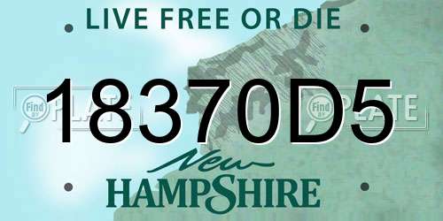 18370D5 New Hampshire License Plate