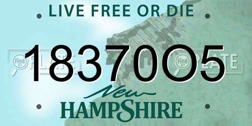 18370O5 New Hampshire License Plate