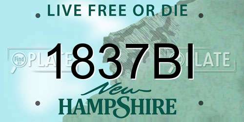 1837BI New Hampshire License Plate