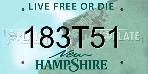 183T51 New Hampshire License Plate